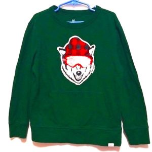 2/$20 GAP Flip Sequin Bear Graphic Print Long Sleeve Sweatshirt Size S